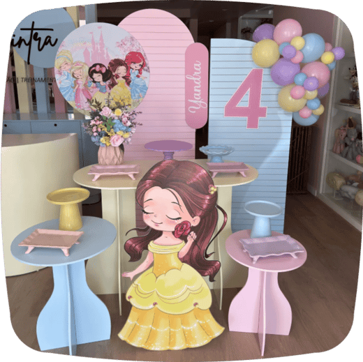 Kit Pegue & Monte tema princesa em tons pastel
