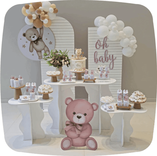 Kit Pegue & Monte tema chá de bebê em tons neutros