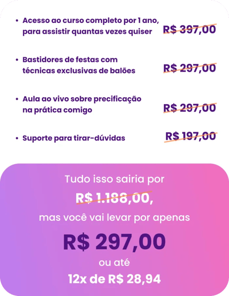Resultado final da decoração com balões