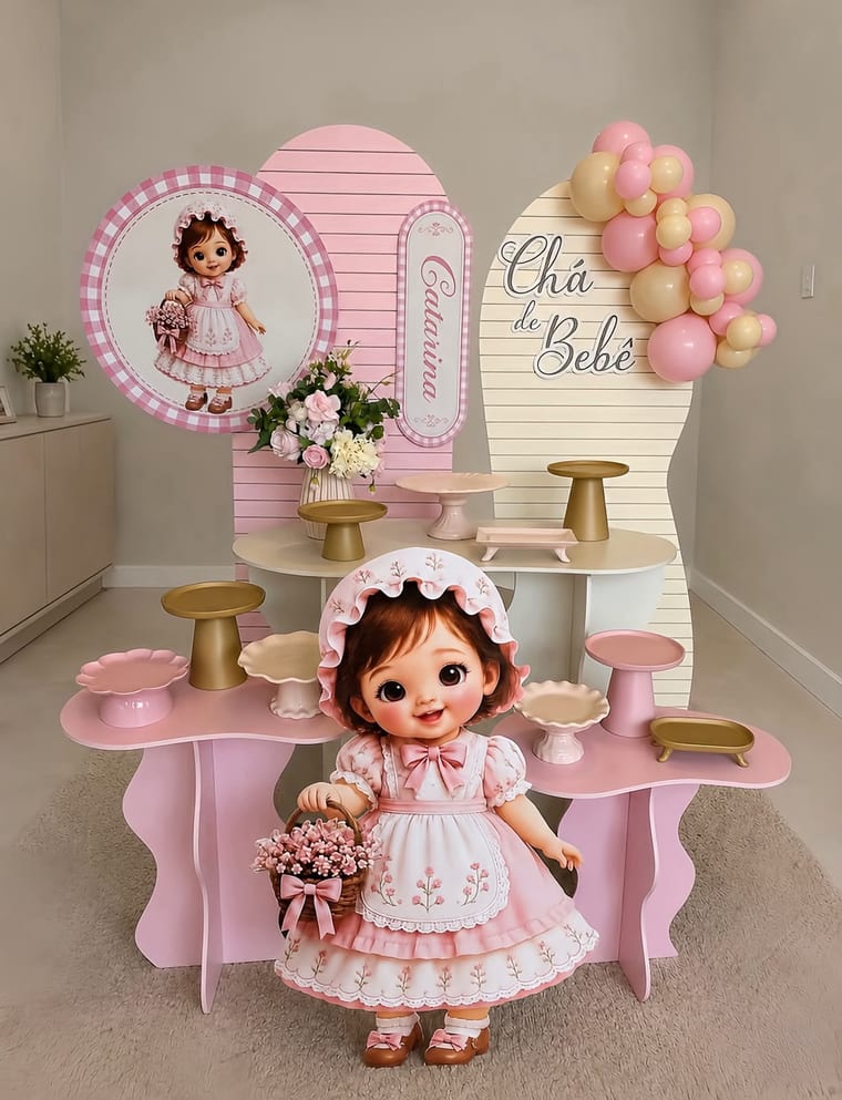 Kit Pegue & Monte tema chá de bebê criado com IA