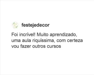 Feedback de aluna sobre o workshop