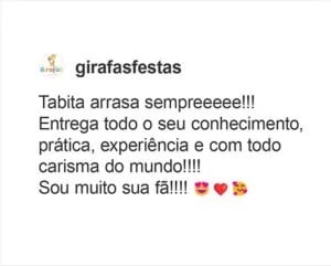Feedback de aluna sobre o workshop